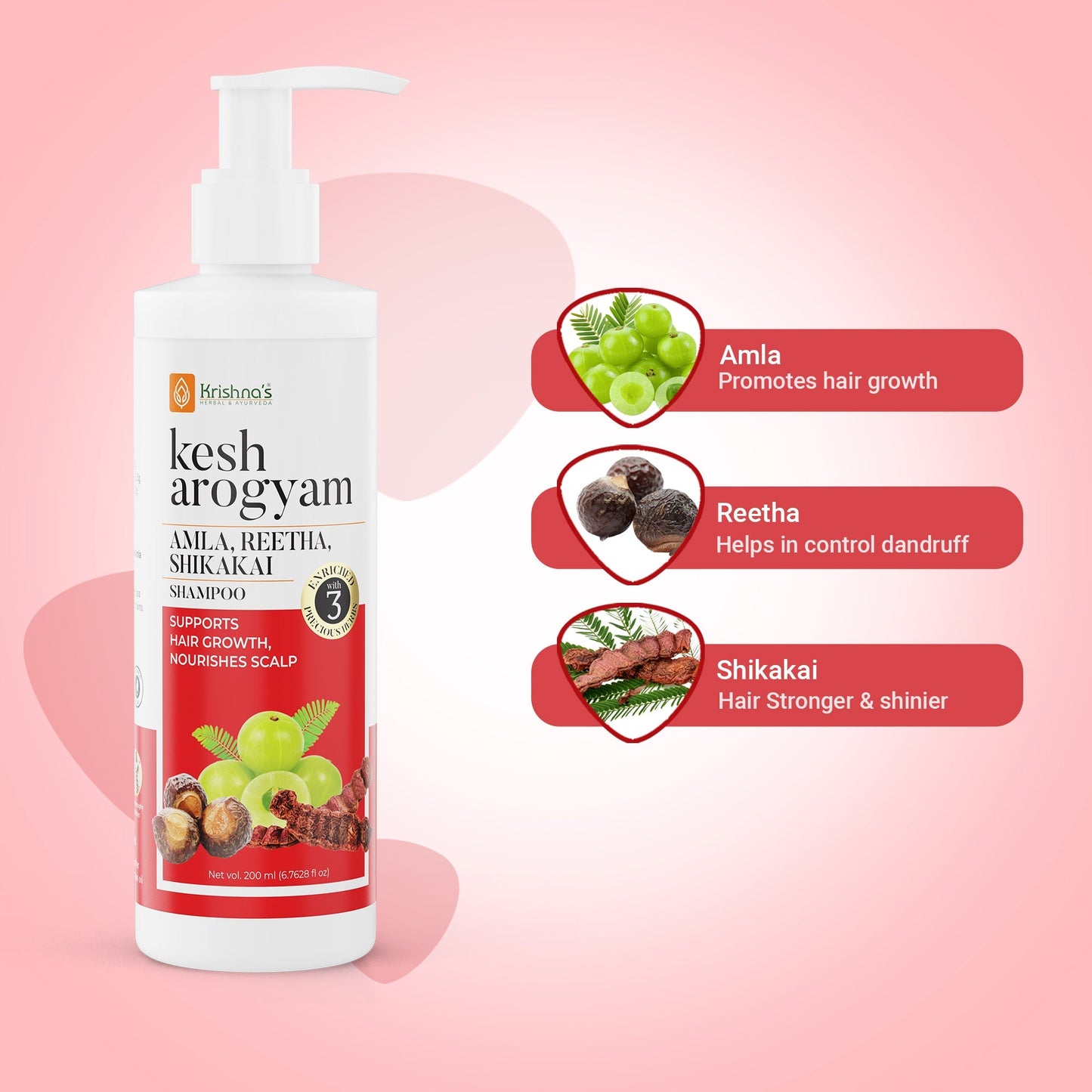 Kesharogyam Reetha Shikakai Amla Shampoo
